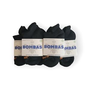 6x BOMBAS Ankle Sock Tech Unisex XS Solid Black Honeycomb Arch Support Fit Youth